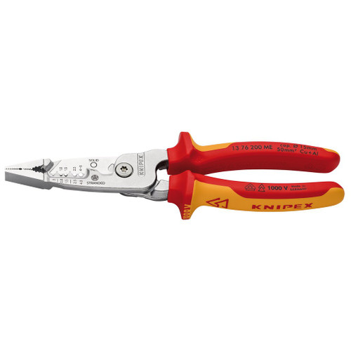 KNIPEX 13 76 200 ME VDE Wire Stripper with Multi-Component Grips, 200mm - 13192_1.jpg