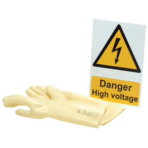 Electrical Insulating Gloves and 'Danger High Voltage' Hazard Sign - 99715_1.jpg
